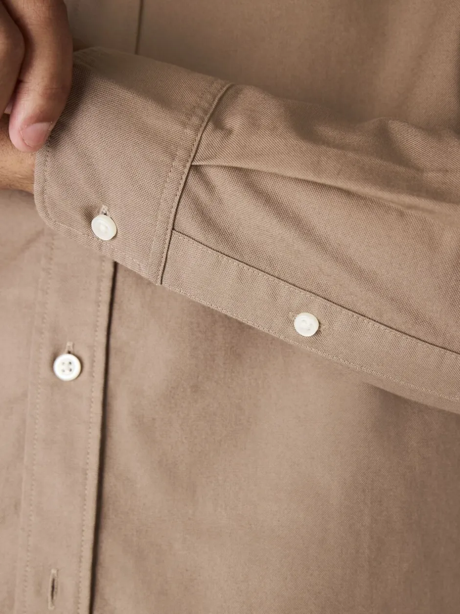 Formele Overhemden|Shirts*Next Pastel geel naturel - Normale Pasvorm - Oxford-hemd met lange mouwen