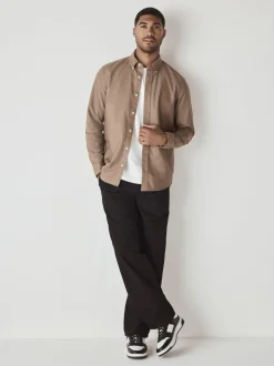 Formele Overhemden|Shirts*Next Pastel geel naturel - Slim Fit - Oxford-hemd met lange mouwen