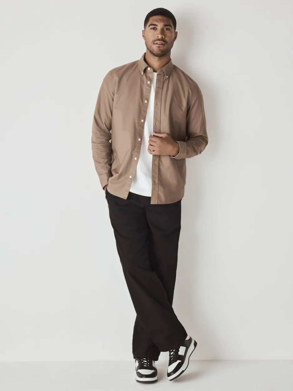 Formele Overhemden|Shirts*Next Pastel geel naturel - Slim Fit - Oxford-hemd met lange mouwen