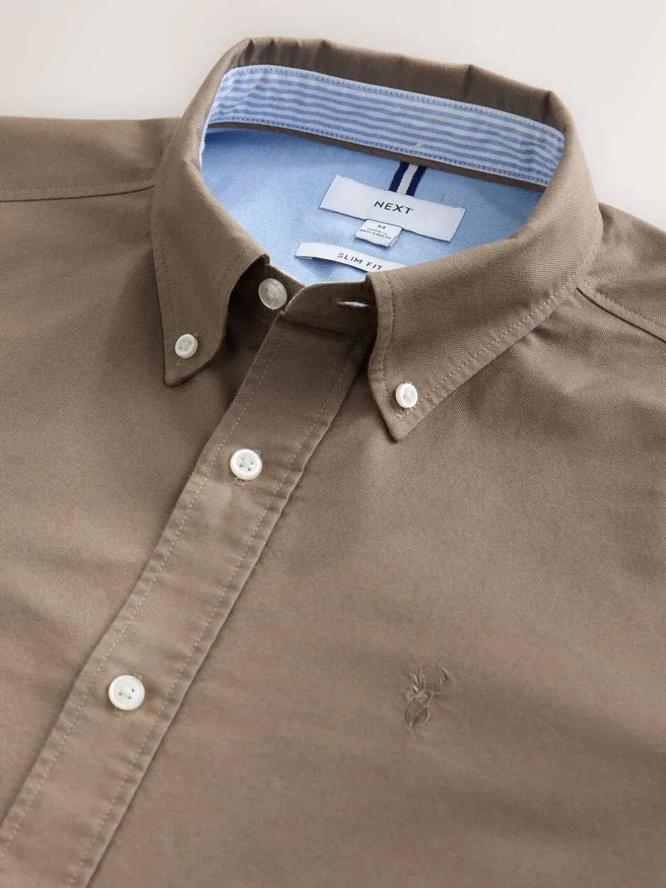 Formele Overhemden|Shirts*Next Pastel geel naturel - Slim Fit - Oxford-hemd met lange mouwen