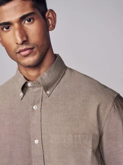 Formele Overhemden*Next Pastel geel naturel - Soft Touch Oxford Long Sleeve Shirt