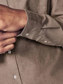 Formele Overhemden*Next Pastel geel naturel - Soft Touch Oxford Long Sleeve Shirt