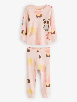 Nachtkleding En Pyjama's|Pyjama's|Next Pastel met tekenfiguurtjesprint - Knus pyjama met lange mouwen 3 Pack (9maanden -12jaar)
