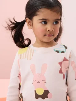 Nachtkleding En Pyjama's|Pyjama's|Next Pastel met tekenfiguurtjesprint - Knus pyjama met lange mouwen 3 Pack (9maanden -12jaar)