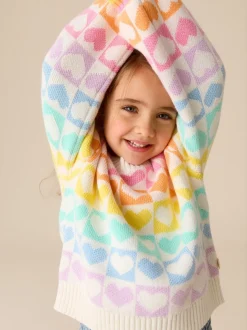 Gebreide Kleding|Little Bird by Jools Oliver - Knitted Colourblock Jumper Pastel Rainbow Hearts