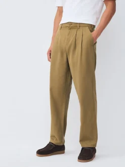 Broeken En Chino's*Next - Authentic Twin Pleated Textured Trousers Pastelgeel