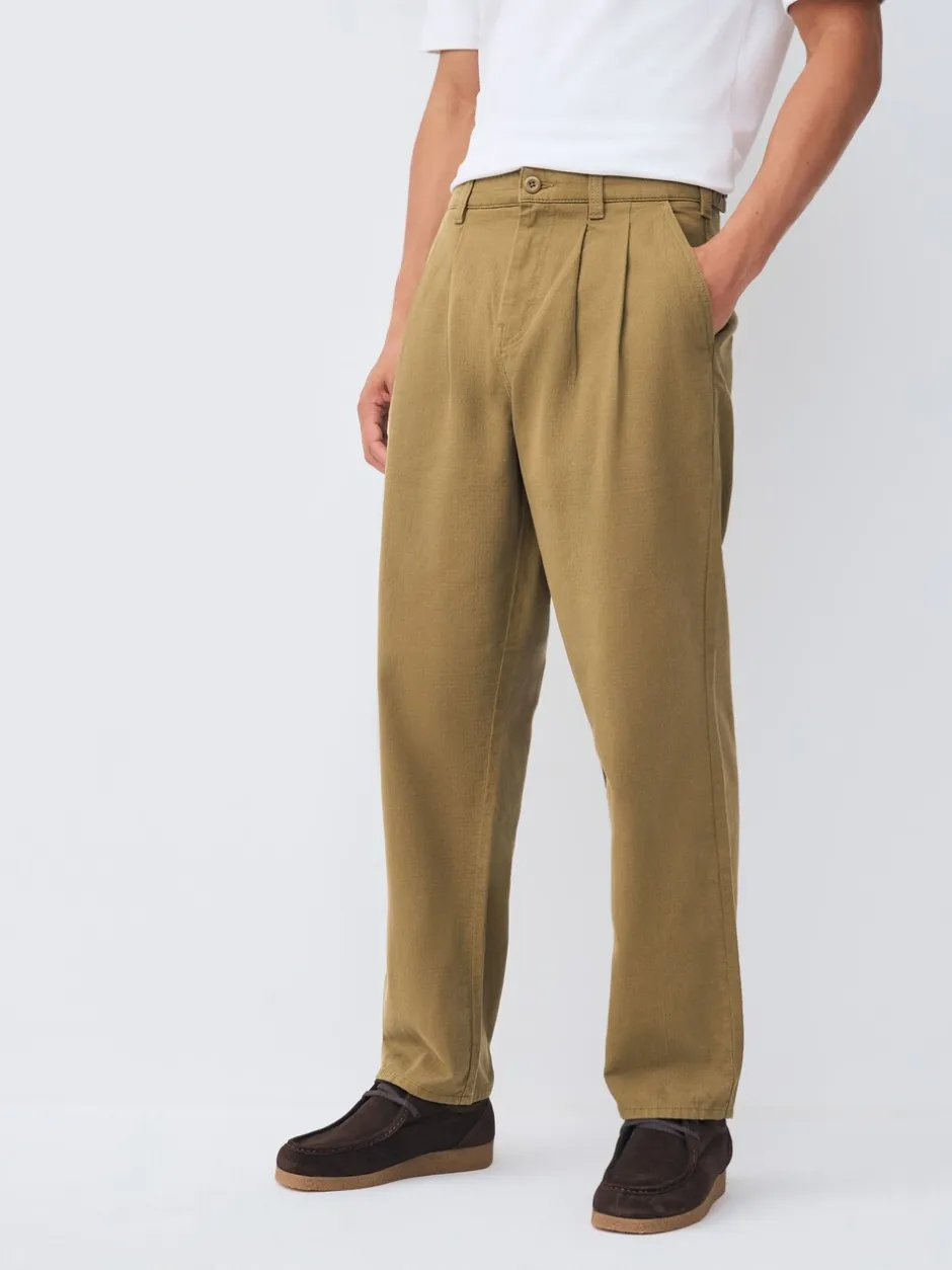 Broeken En Chino's*Next - Authentic Twin Pleated Textured Trousers Pastelgeel