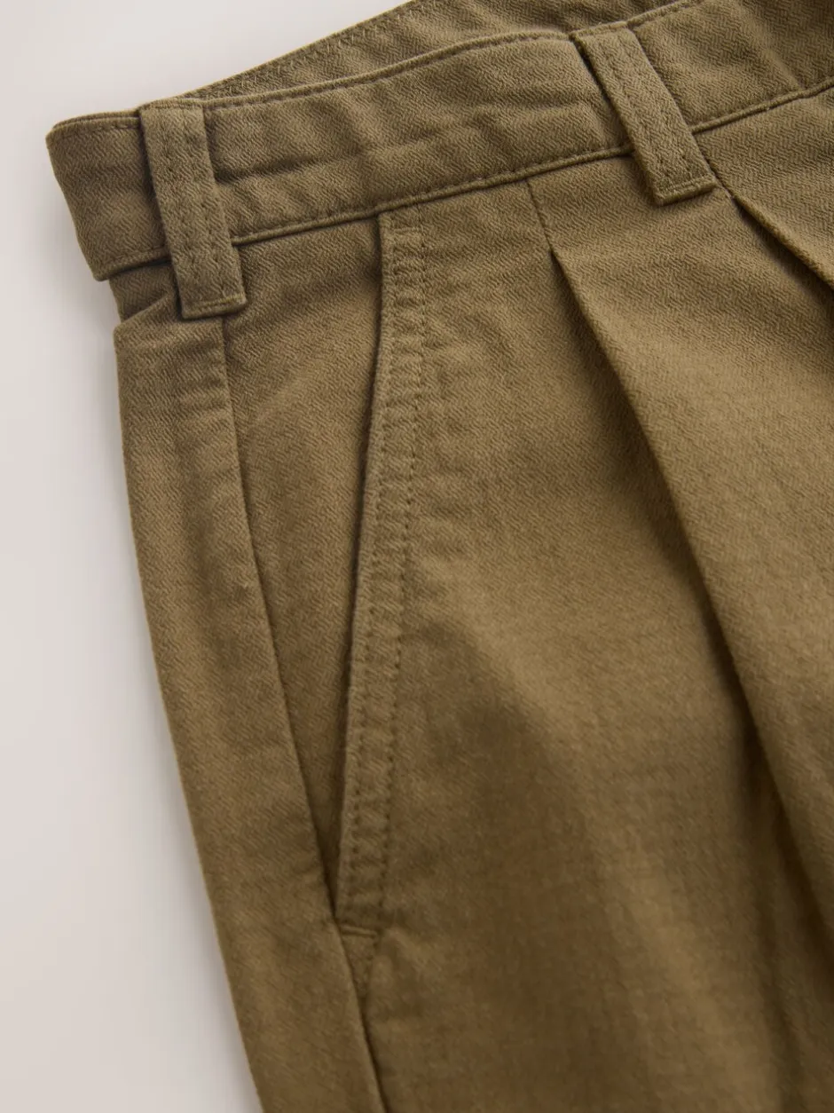 Broeken En Chino's*Next - Authentic Twin Pleated Textured Trousers Pastelgeel