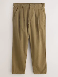 Broeken En Chino's*Next - Authentic Twin Pleated Textured Trousers Pastelgeel