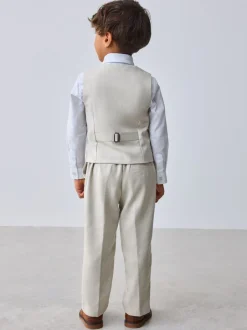 Gelegenheidskleding|Kostuums En Herenvesten|Baker by Ted Baker - set van gilet, overhemd en broek Pastelgeel