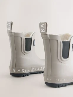 Laarzen|Baker by Ted Baker - - gevoerde regenlaarzen van imitatiebont voor jongens Pastelgeel