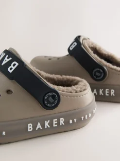 Pantoffels|Baker by Ted Baker - met borg gevoerde klomppantoffels Pastelgeel
