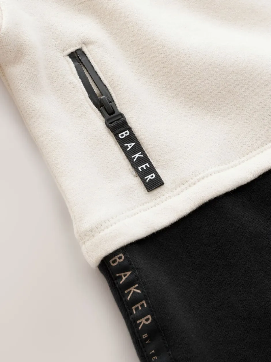 Rompertjes En Tuinbroeken|Baker by Ted Baker - Romper met inzetstuk en lange mouwen Pastelgeel