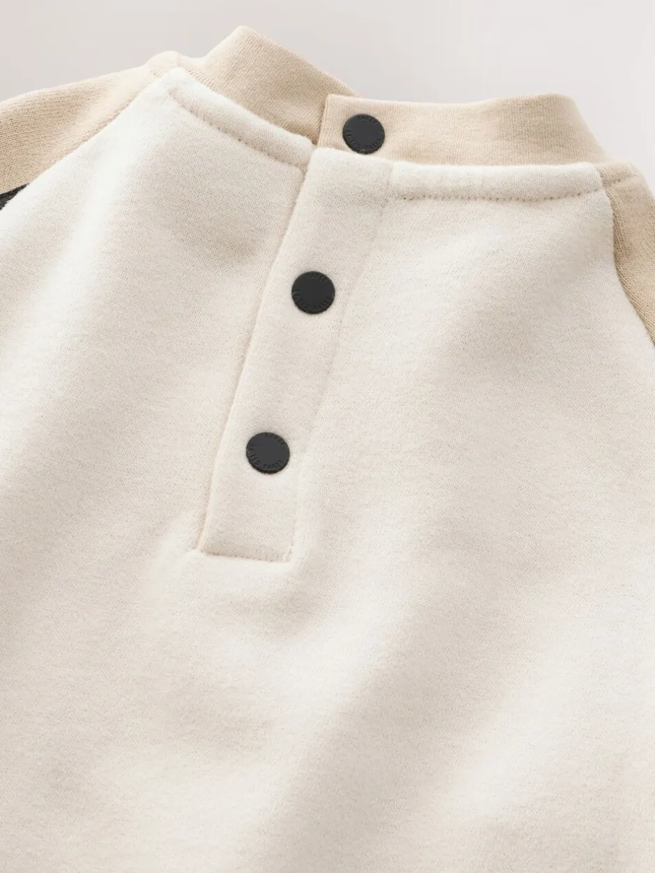 Rompertjes En Tuinbroeken|Baker by Ted Baker - Romper met inzetstuk en lange mouwen Pastelgeel