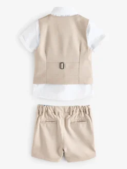 Kostuums En Herenvesten|Baker by Ted Baker - set van overhemd, gilet en short Pastelgeel