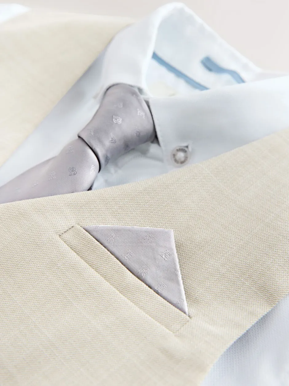 Kostuums En Herenvesten|Baker by Ted Baker - Waistcoat, Shirt And Tie Set Pastelgeel
