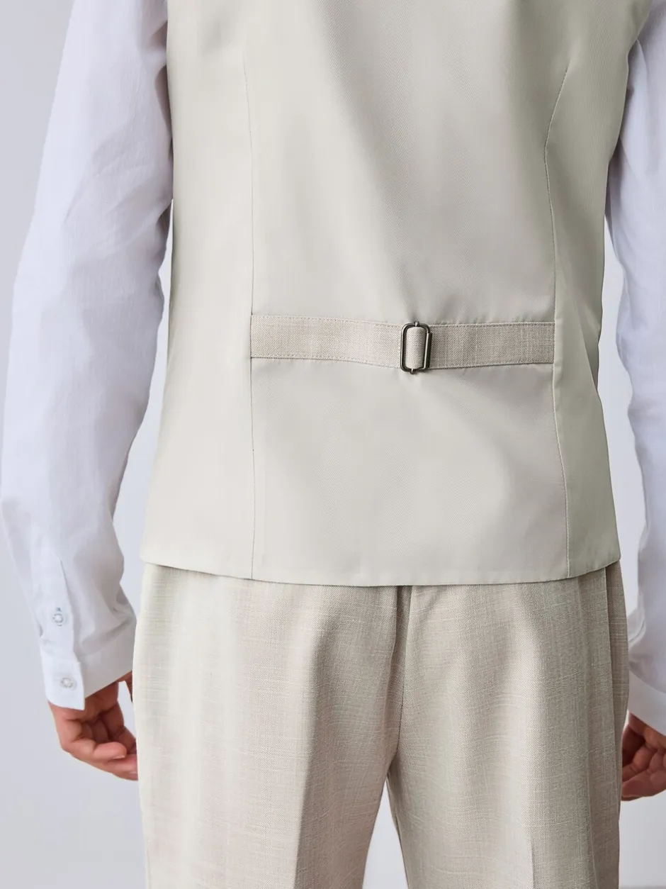 Kostuums En Herenvesten|Baker by Ted Baker - Waistcoat, Shirt And Tie Set Pastelgeel