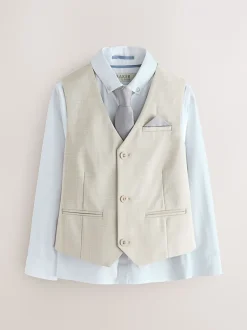 Kostuums En Herenvesten|Baker by Ted Baker - Waistcoat, Shirt And Tie Set Pastelgeel