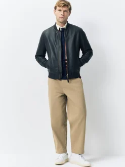 Broeken En Chino's|Next - Barrel Fit - Authentic Cotton Rich Stretch Trousers Pastelgeel
