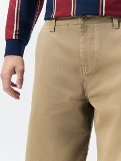Broeken En Chino's|Next - Barrel Fit - Authentic Cotton Rich Stretch Trousers Pastelgeel