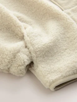 Jassen, Jacks En Kinderwagenpakjes|Jassen En Jacks|Next Pastelgeel - Effen fleece met rits en trechterhals (3mnd-7jr)