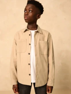 Jassen En Jacks|Shirts*Next - Geborsteld overshirt (3-16jr) Pastelgeel