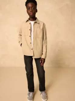 Jassen En Jacks|Shirts*Next - Geborsteld overshirt (3-16jr) Pastelgeel
