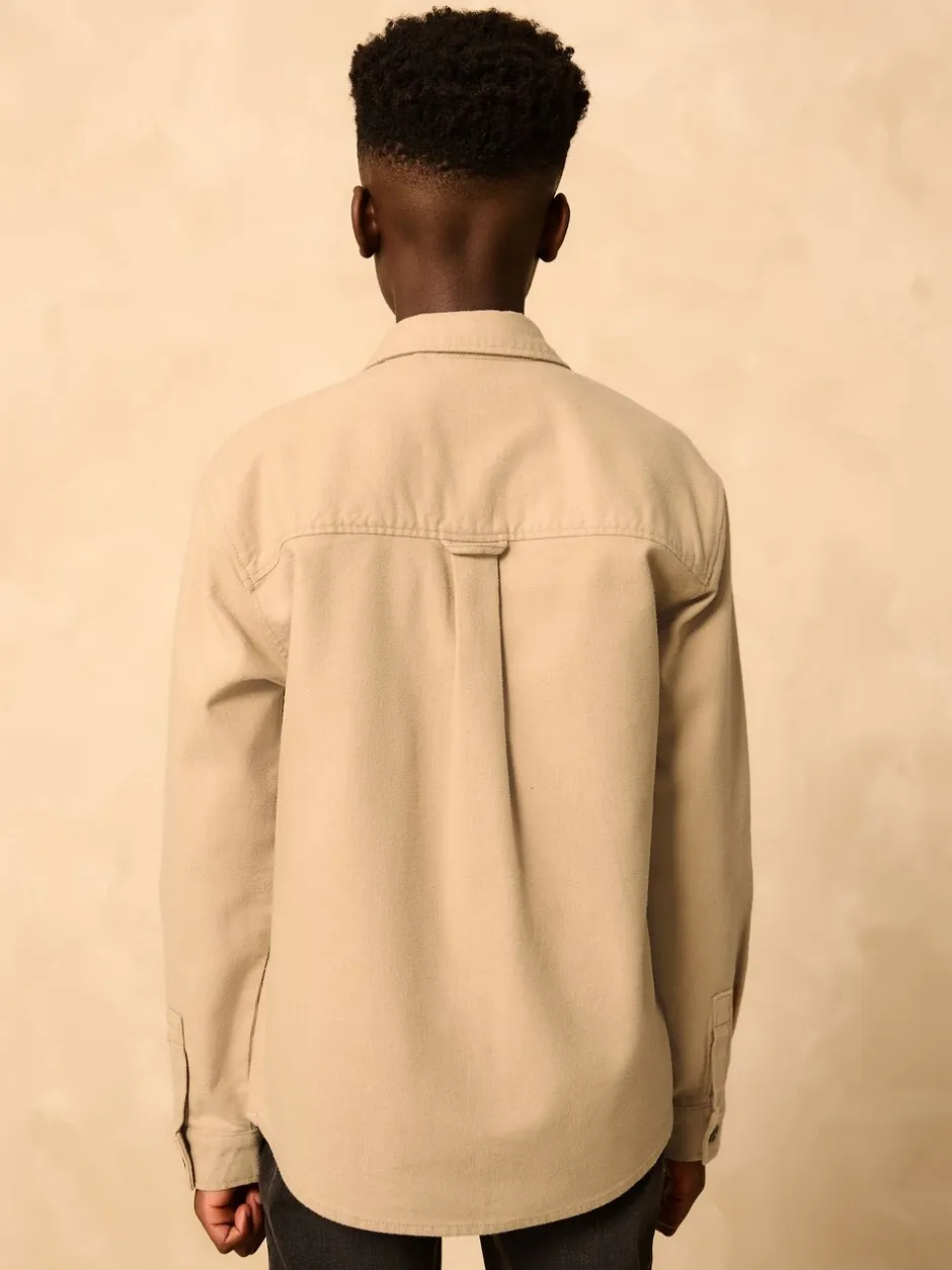 Jassen En Jacks|Shirts*Next - Geborsteld overshirt (3-16jr) Pastelgeel
