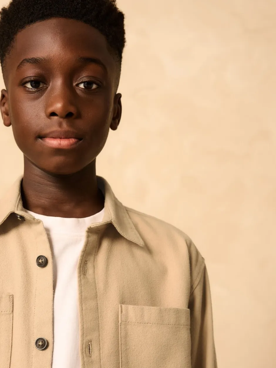 Jassen En Jacks|Shirts*Next - Geborsteld overshirt (3-16jr) Pastelgeel