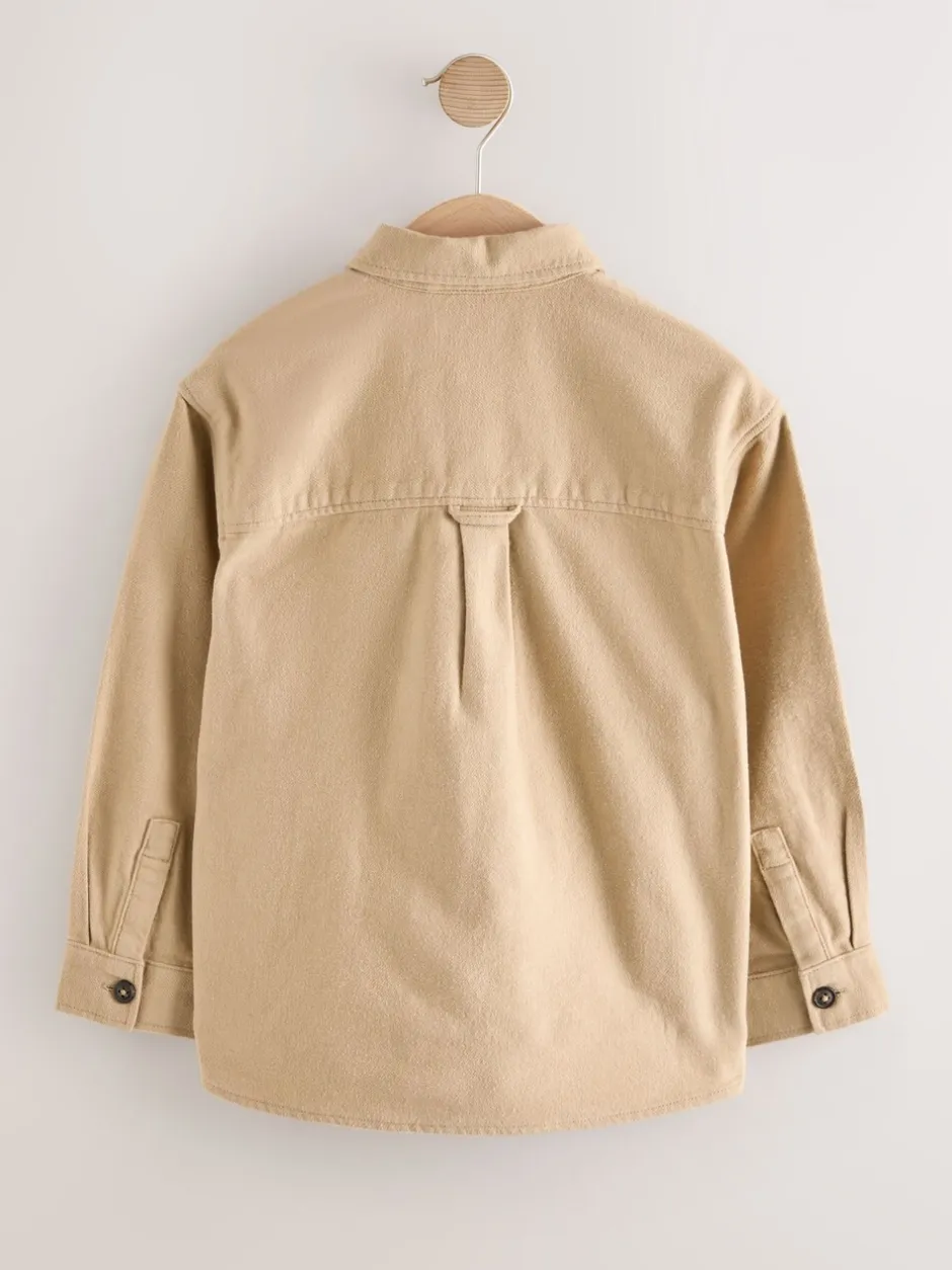 Jassen En Jacks|Shirts*Next - Geborsteld overshirt (3-16jr) Pastelgeel