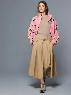 Rokken*Next - Geplooide midi-rok Pastelgeel