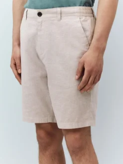 Shorts|Next - Korte chino met elastische taille met hoog linnenpercentage Pastelgeel