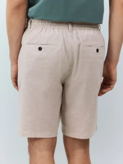 Shorts|Next - Korte chino met elastische taille met hoog linnenpercentage Pastelgeel