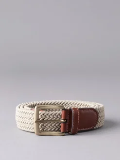 Riemen En Bretels*Lakeland Leather - Lakeland leren Greythwaite gevochten riem Pastelgeel