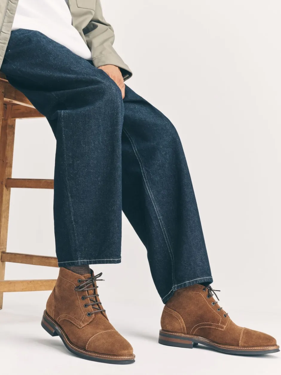 Boots*Next - Leren boots met neusstuk Pastelgeel