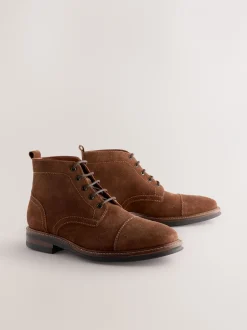 Boots*Next - Leren boots met neusstuk Pastelgeel