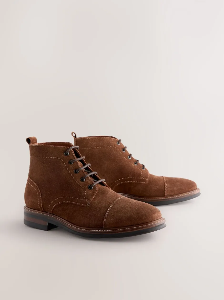 Boots*Next - Leren boots met neusstuk Pastelgeel