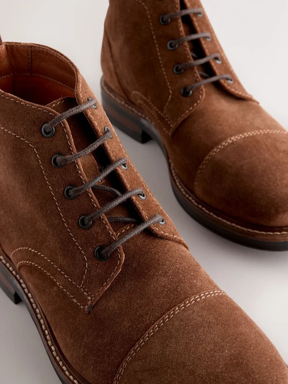 Boots*Next - Leren boots met neusstuk Pastelgeel