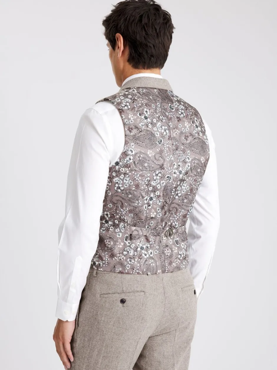 Vesten|MOSS - slim-fit Donegal tweed gilet Pastelgeel