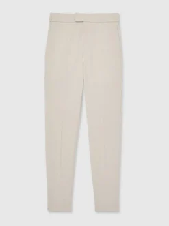 Broeken En Chino's*Reiss Pastelgeel - Found stretchy slim fit broeken met trekkoord