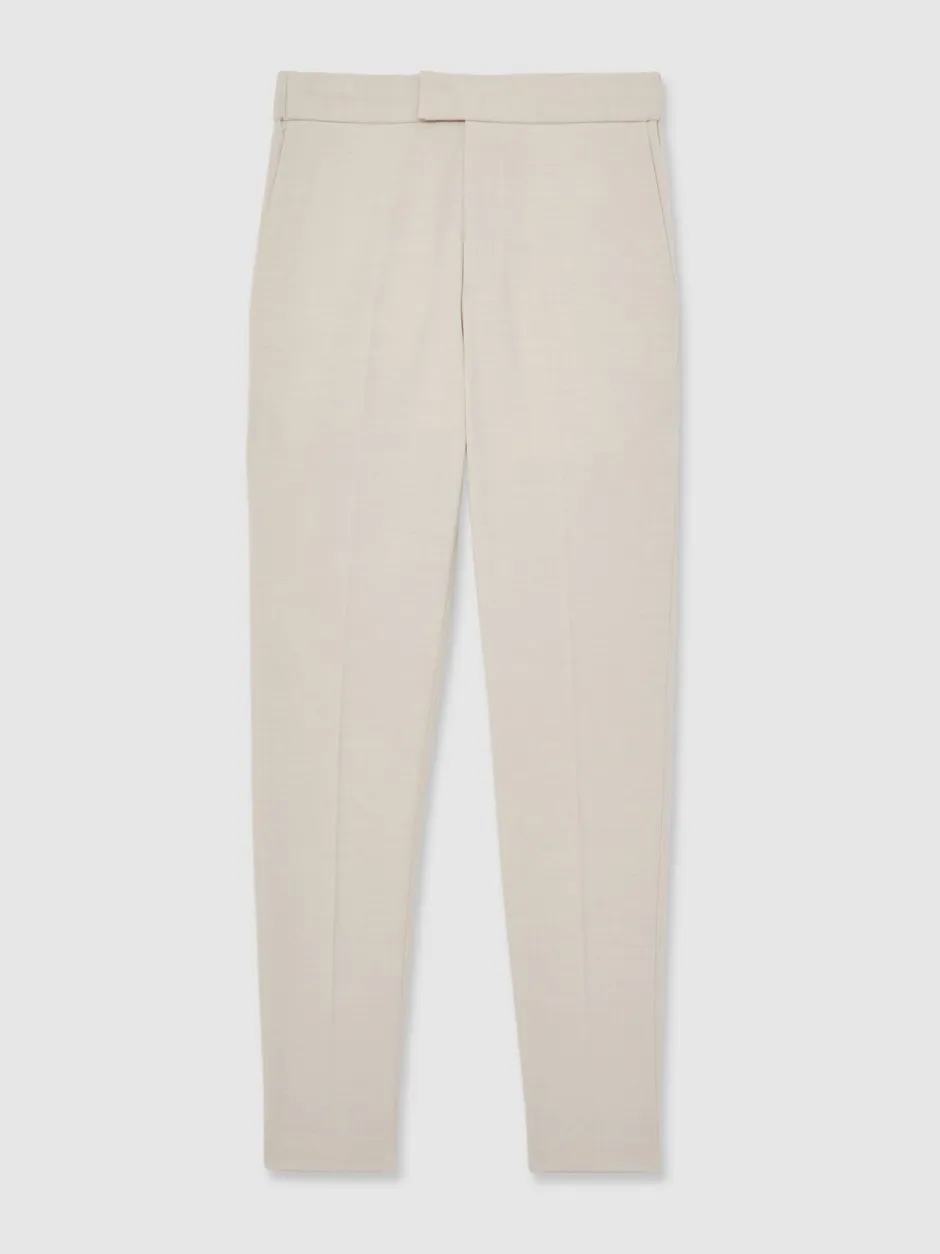 Broeken En Chino's*Reiss Pastelgeel - Found stretchy slim fit broeken met trekkoord