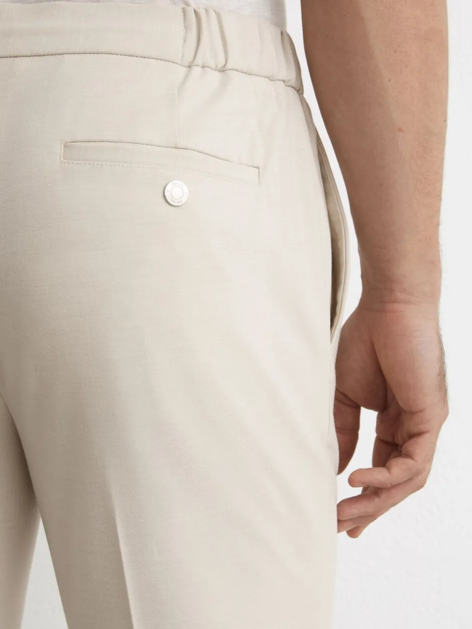 Broeken En Chino's*Reiss Pastelgeel - Found stretchy slim fit broeken met trekkoord