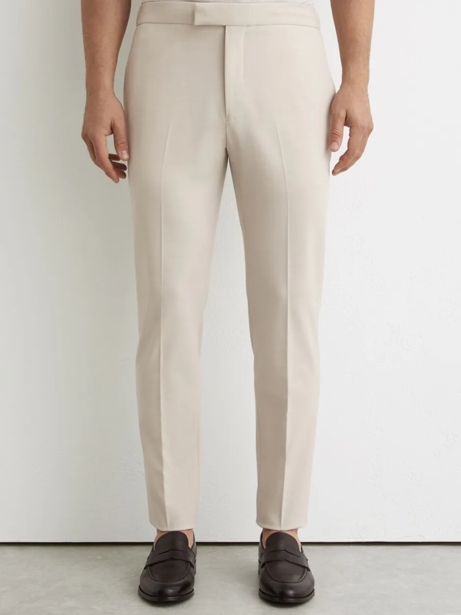 Broeken En Chino's*Reiss Pastelgeel - Found stretchy slim fit broeken met trekkoord
