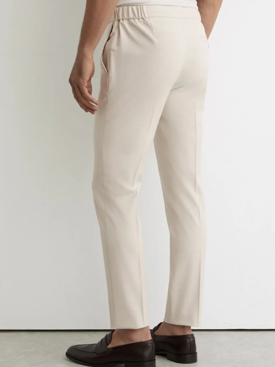 Broeken En Chino's*Reiss Pastelgeel - Found stretchy slim fit broeken met trekkoord