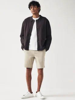 Shorts*Next Pastelgeel - Slim Fit - Chinoshort met stretch