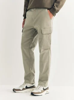 Broeken En Chino's*Next Pastelgeel - Slim Fit - Katoenen cargostretchbroek