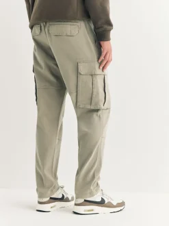 Broeken En Chino's*Next Pastelgeel - Slim Fit - Katoenen cargostretchbroek