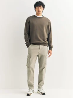 Broeken En Chino's*Next Pastelgeel - Slim Fit - Katoenen cargostretchbroek