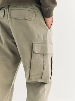 Broeken En Chino's*Next Pastelgeel - Slim Fit - Katoenen cargostretchbroek
