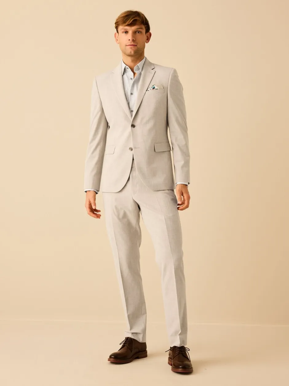Blazers En Business-Jasjes|Pakken|Next - Slim Fit - Meegevend stretchkostuumjasje Pastelgeel
